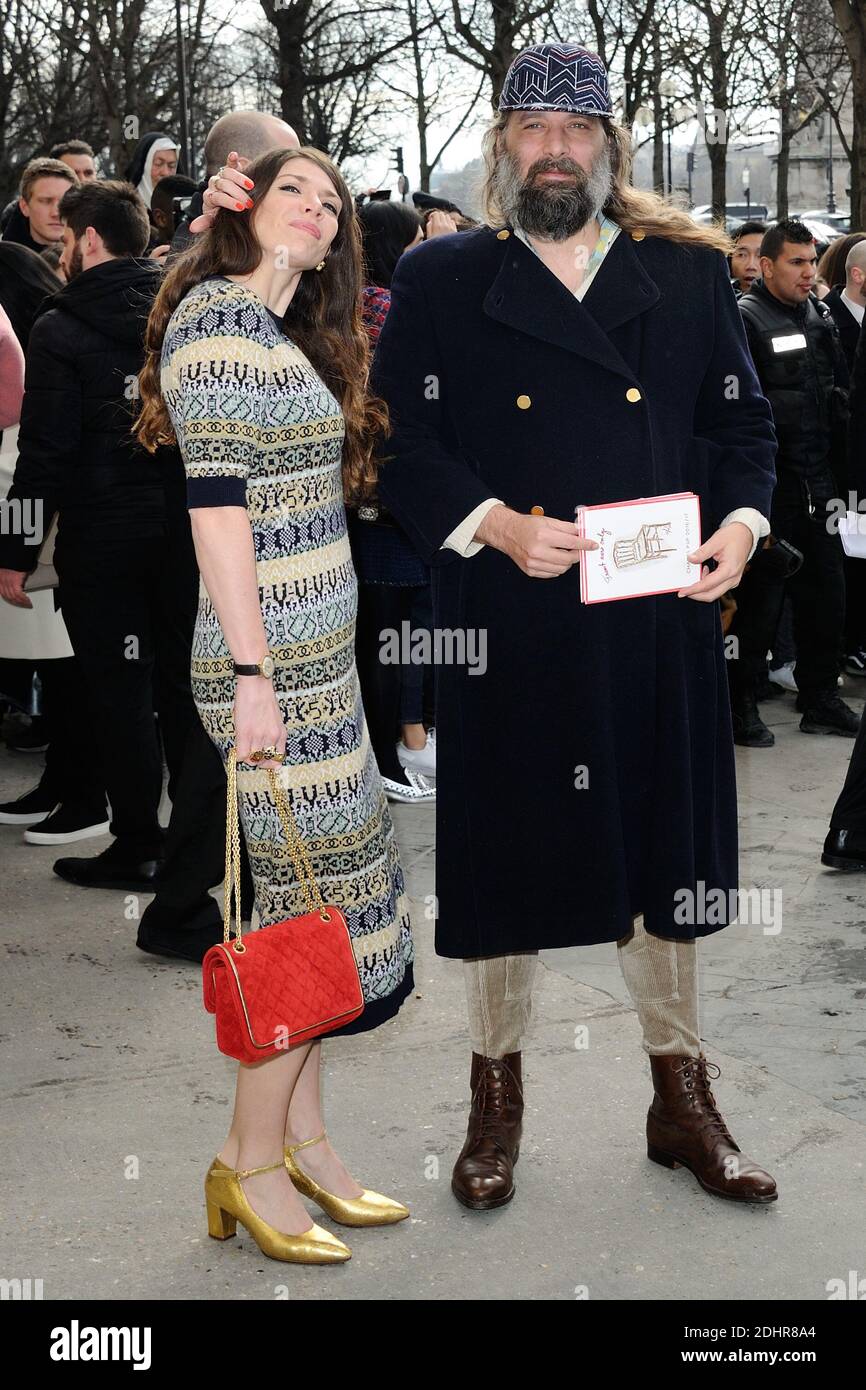 Sebastien Tellier et sa femme Amandine de la Richardiere arriving to the  Chanel show as part of Fall/Winter 2016/2017 Paris Fashion Week on March 8,  2016 in Paris, France. Photo by Aurore