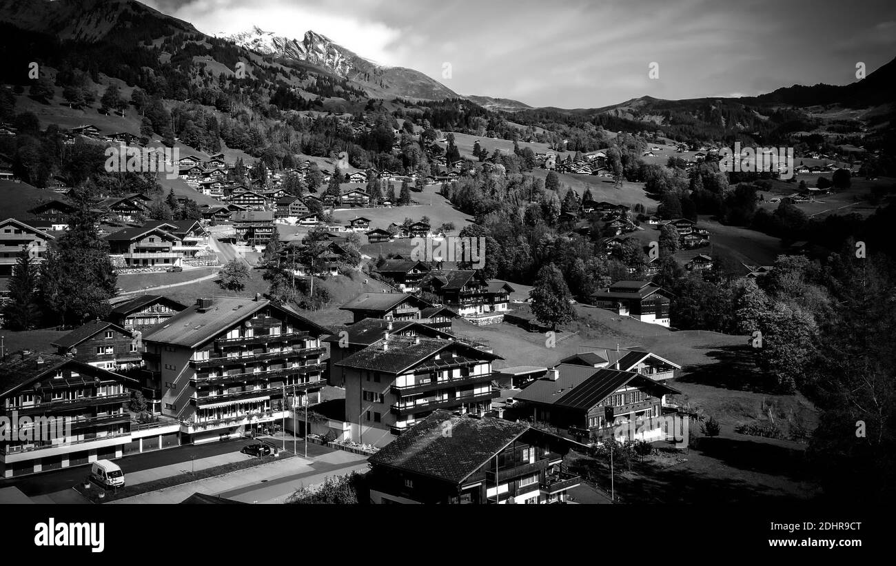 Famous city of Grindelwald in the Swiss Alps from above Stock Photo Alamy