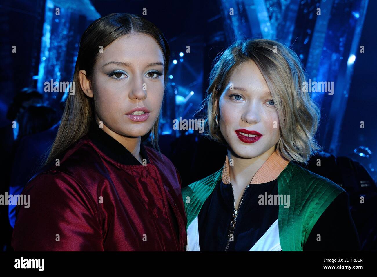 Adele Exarchopoulos (pregnant) and Camille Seydoux attending the photocall  held before the Louis Vuitton show during Paris Fashion Week Ready to wear  FallWinter 2017-18 on March 07, 2017 at the Louvre museum