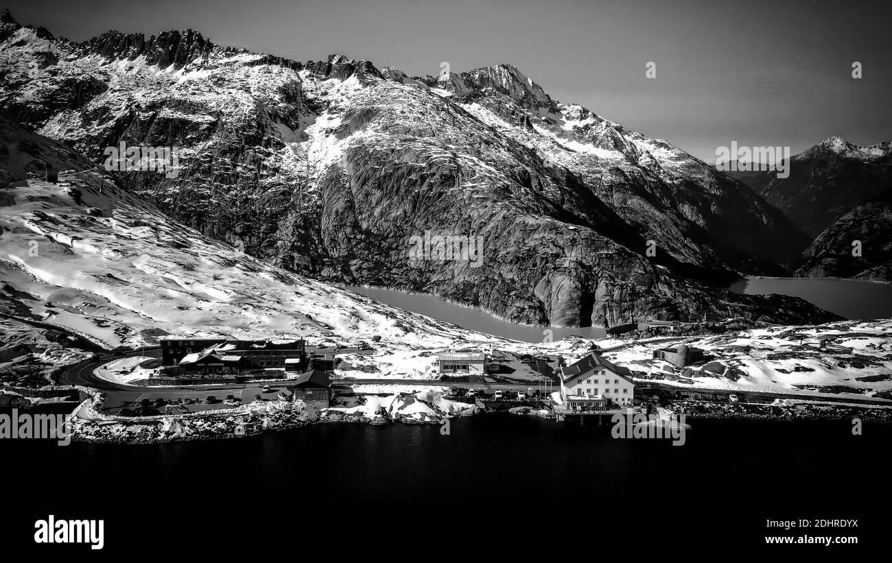 The amazing glaciers in the Swiss Alps - aerial view Stock Photo - Alamy