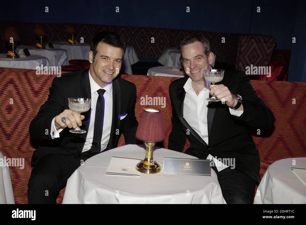 Roch Voisine and Garou attending at the opening party of 'Manko' restaurant in Paris, France on February 05, 2016. Photo by Jerome Domine/ABACAPRESS.COM Stock Photo