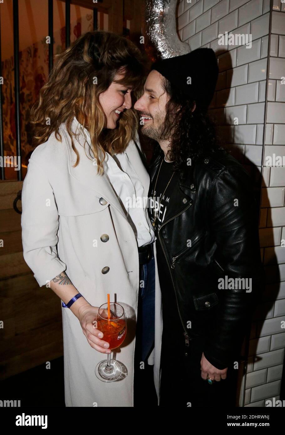 Daphné Burki et son mari Sylvain Quimène (Gunther Love) lors de la soirée de lancement l