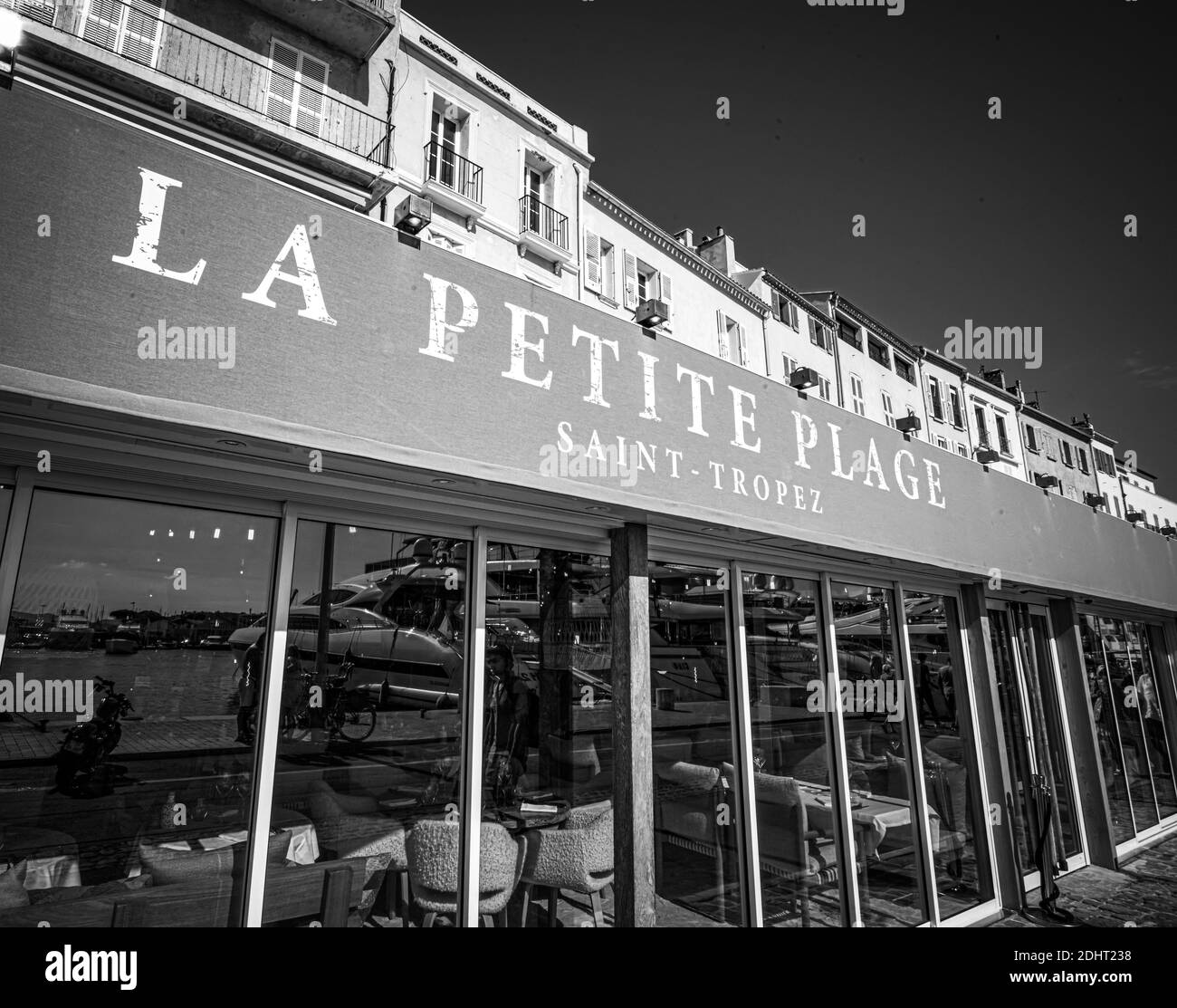 Saint tropez port with boats Black and White Stock Photos & Images - Alamy
