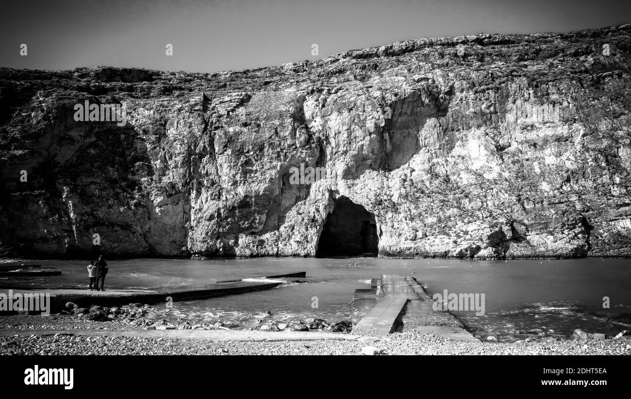 Beautiful Inland Sea on the Island of Gozo - MALTA, MALTA - MARCH 5, 2020 Stock Photo