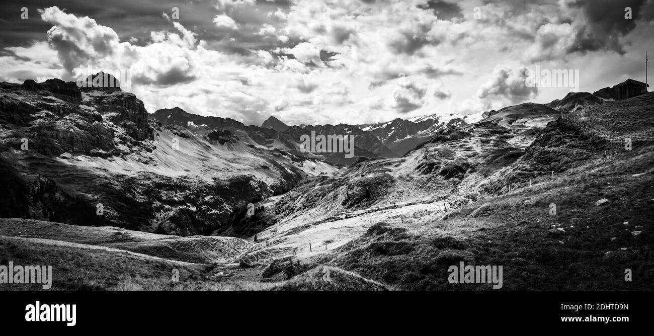 Spring in the swiss alps Black and White Stock Photos & Images - Alamy