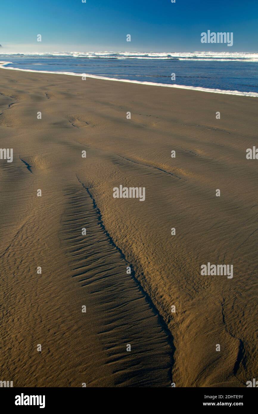 Spit beach, Bayocean Peninsula, Tillamook County, Oregon Stock Photo