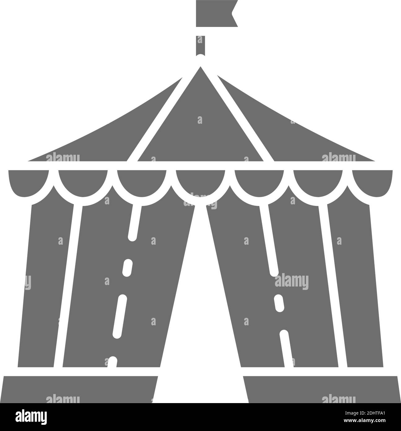Vector circus tent, amusement park grey icon Stock Vector Image & Art ...