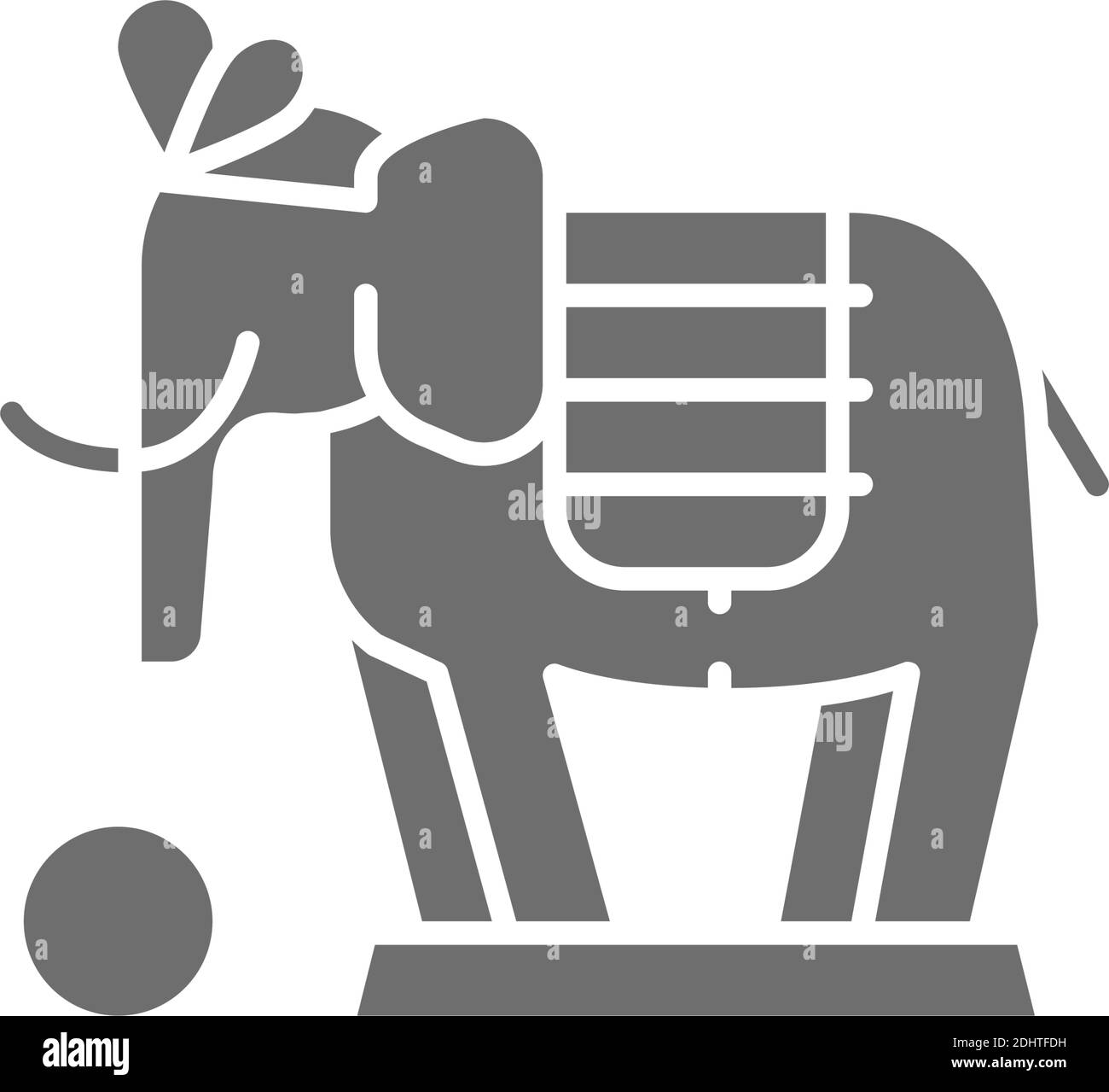 Vector elephant, circus animal show grey icon Stock Vector Image & Art ...