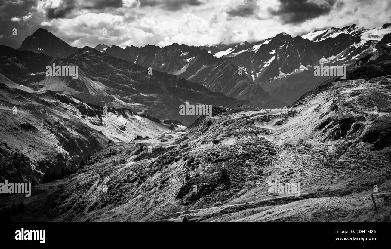 Spring in the swiss alps Black and White Stock Photos & Images - Alamy
