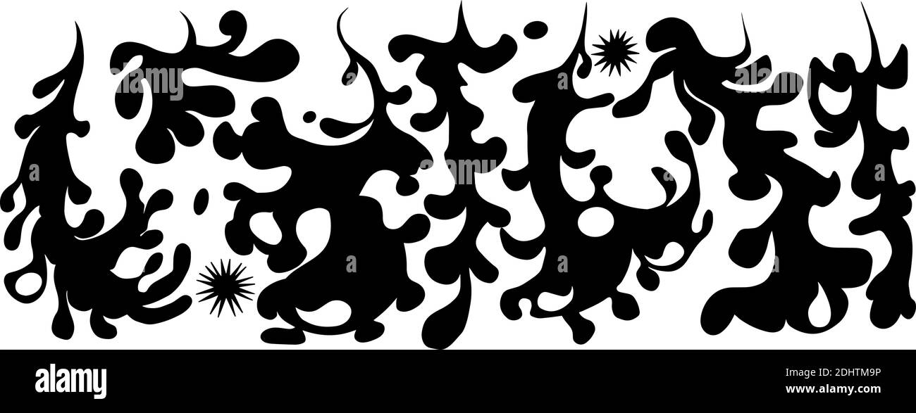 Abstract curls and stars, set with design elements for your design. Eps10 vector illustraion. Stock Vector