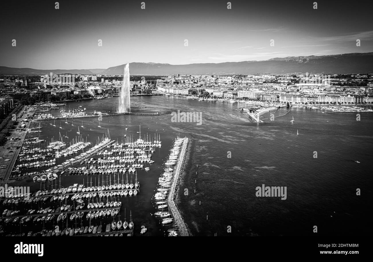 Geneve lac leman jet Black and White Stock Photos & Images Alamy