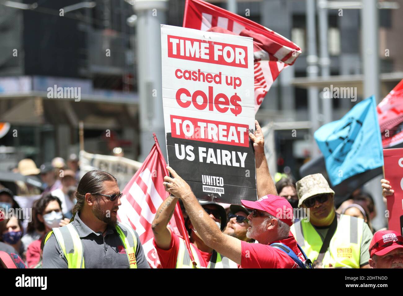 Sydney, Australia. 12th December 2020. Protesters rallied outside Sydney Town Hall to demand serious investment in renewables and climate jobs, and to protect Indigenous lands from destruction. They marched to Belmore Park, near Central Station. Credit: Richard Milnes/Alamy Live News Stock Photo