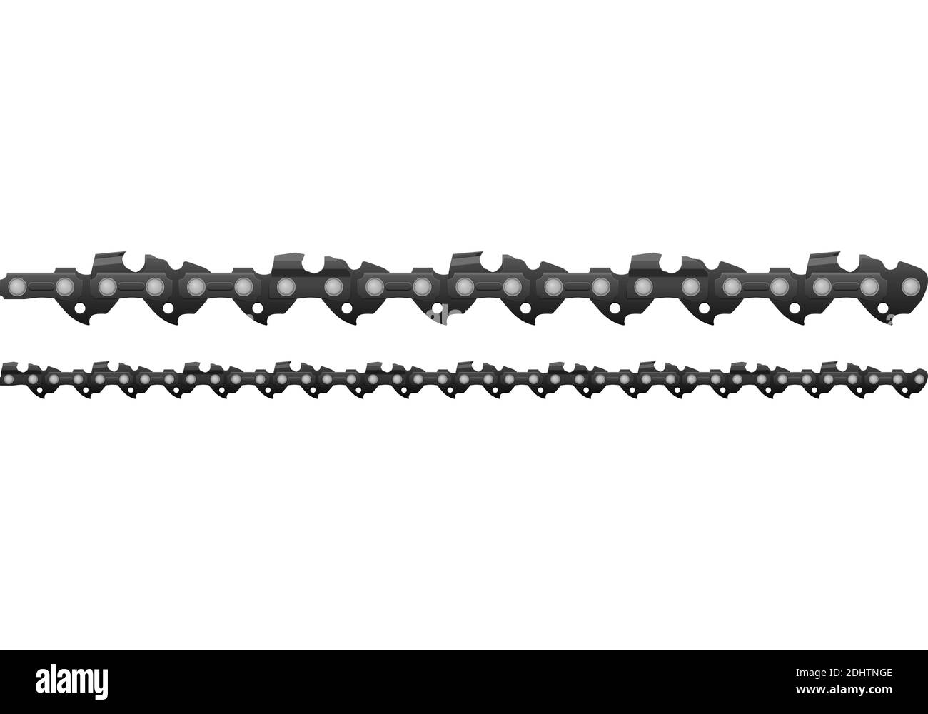 Chainsaw chain on a white background. Vector illustration Stock Photo