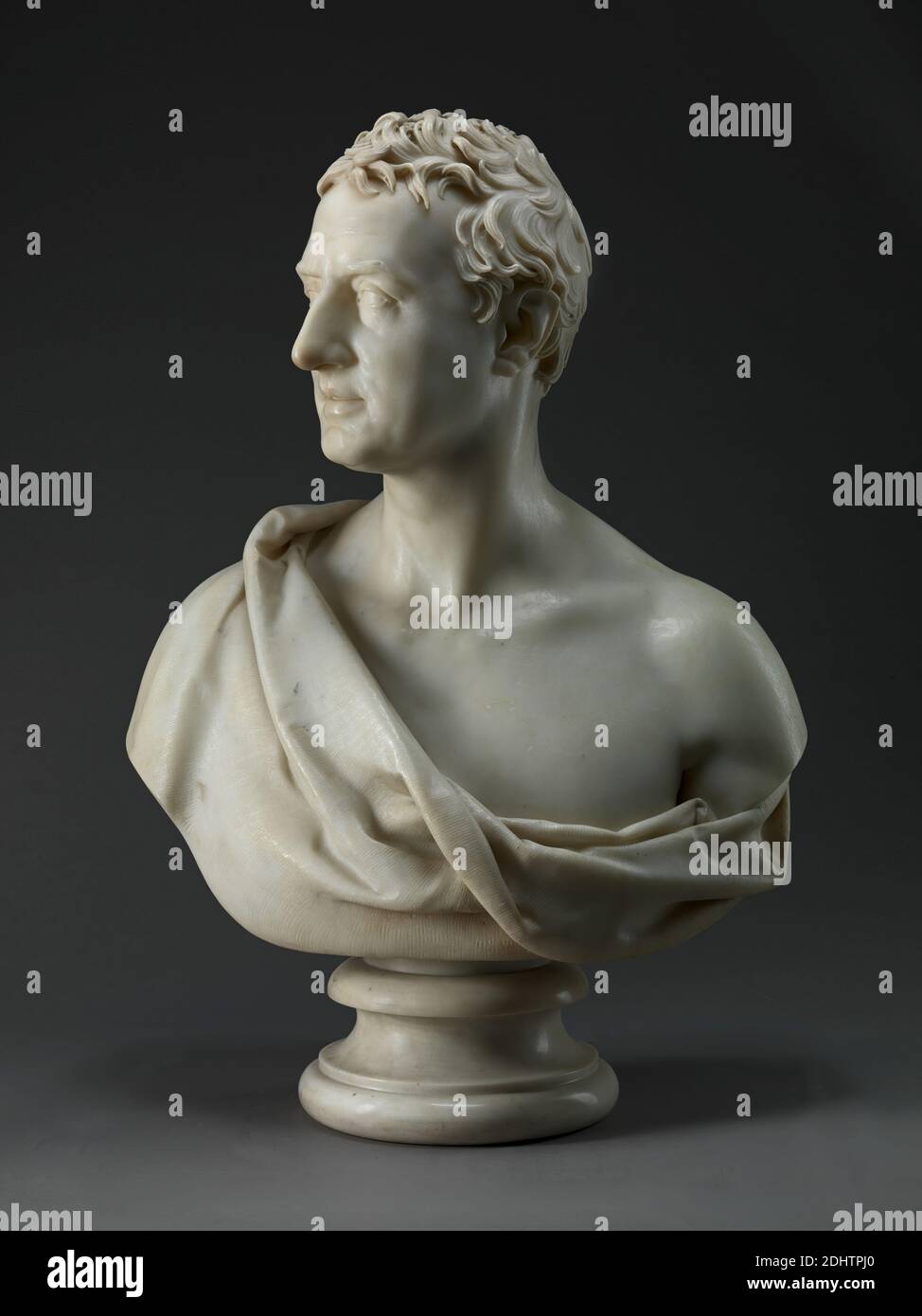 Robert Stewart, Viscount Castlereagh, Sir Francis Leggatt Chantrey, 1781–1841, British, 1821, Marble, Overall: 30 x 22 x 8 1/4 inches (76.2 x 55.9 x 21 cm), cloak, man, portrait Stock Photo