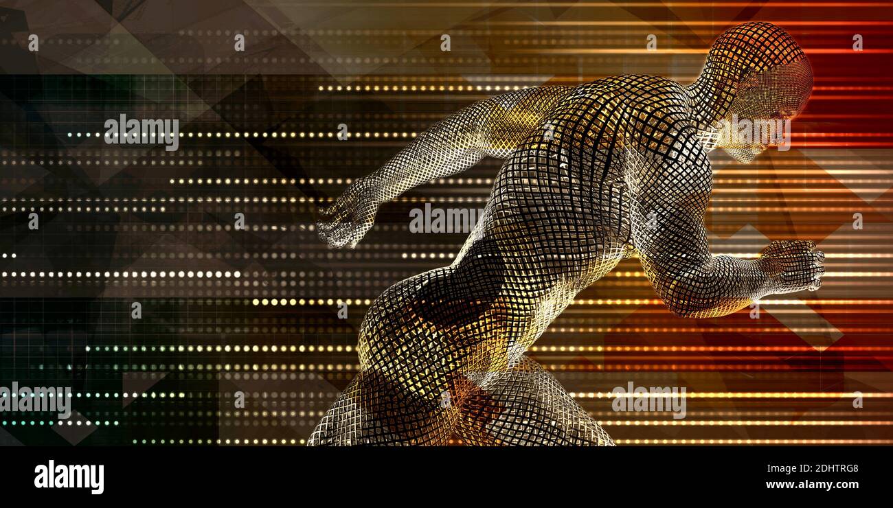 Futuristic Sports Analytics Research and Development Concept Stock