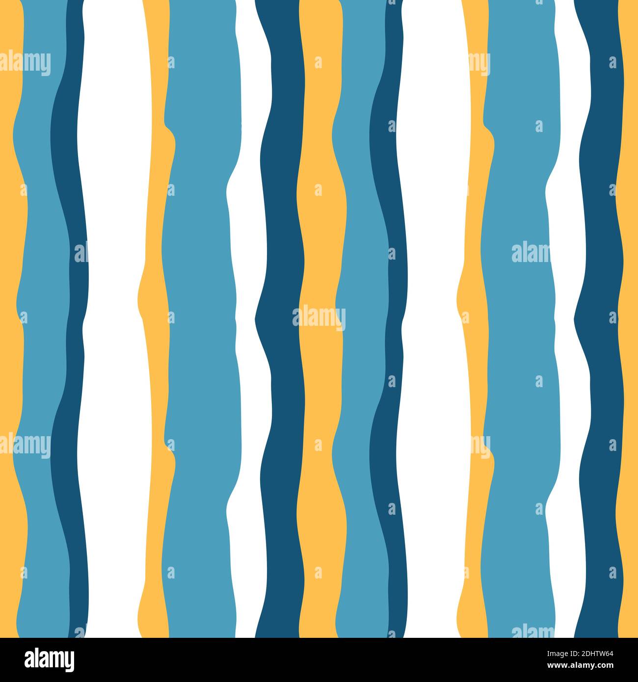 Yellow blue stripe vector seamless pattern. Elegant striped background. Blue yellow print for home textile and kitchen decor. Autumn seasonal Thanksgi Stock Vector
