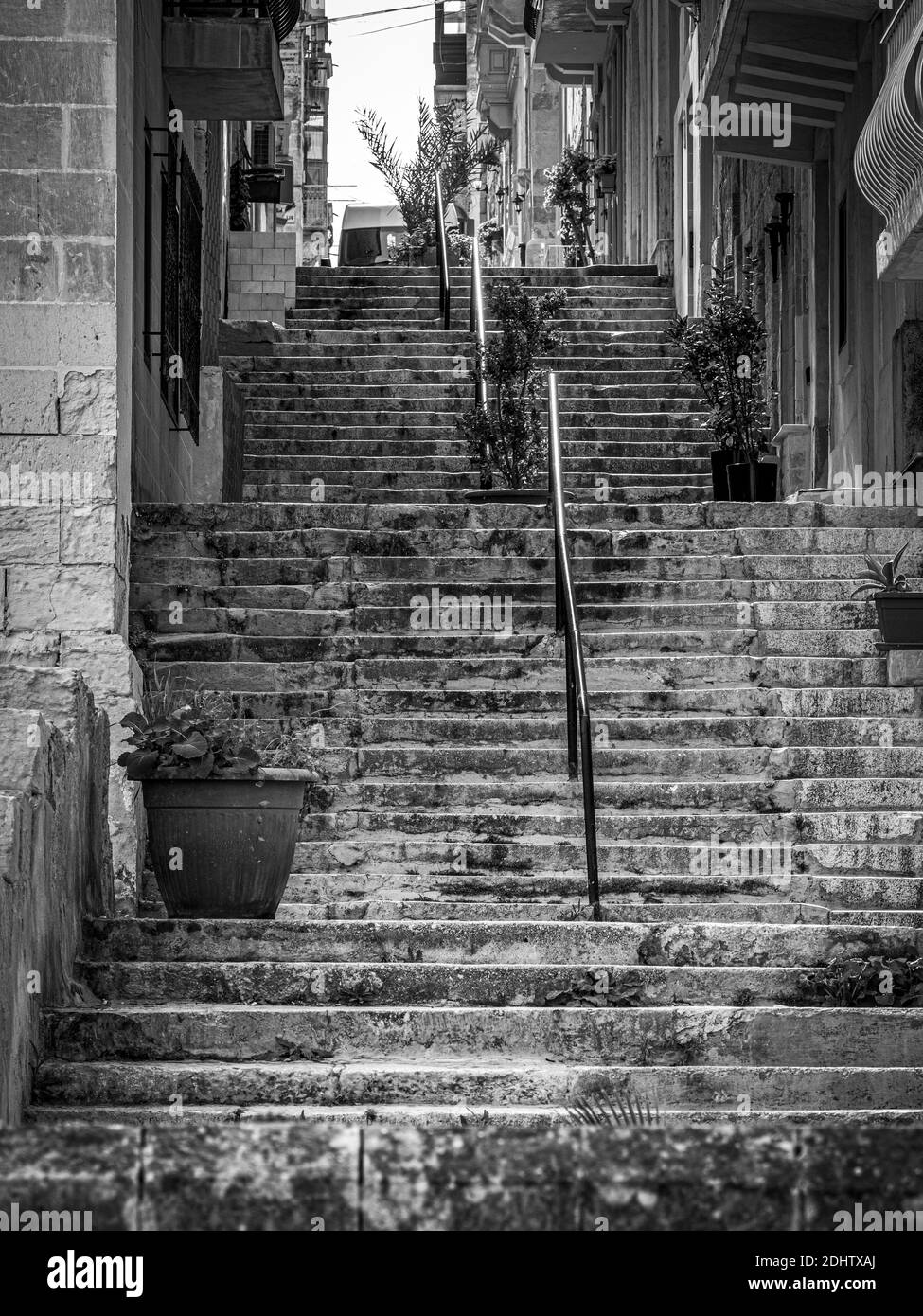 Valetta Step Steps on the hill of Valletta in Malta Stock Photo - Alamy