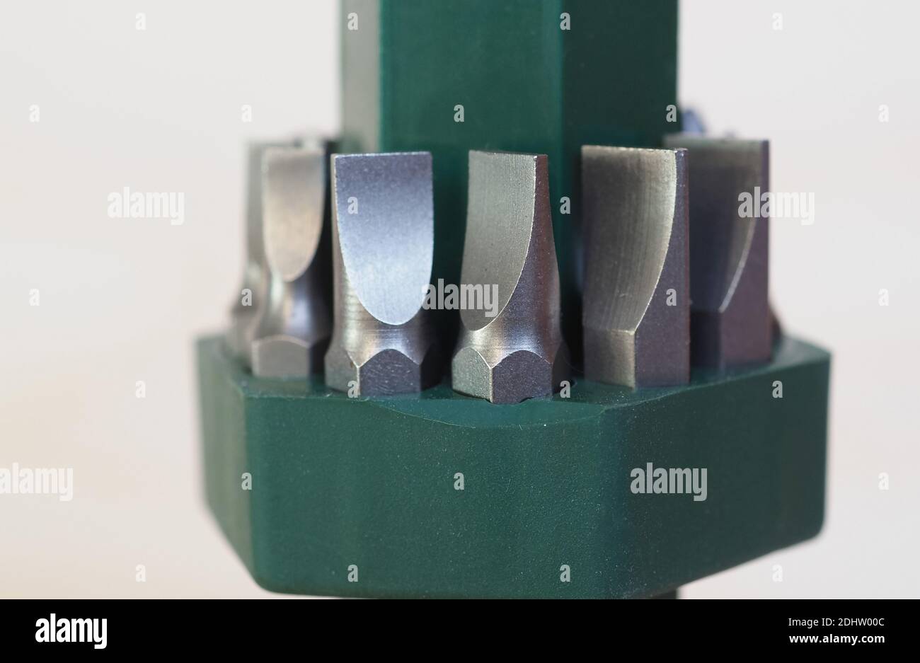 Screwdriver bits in a bit holder set Stock Photo