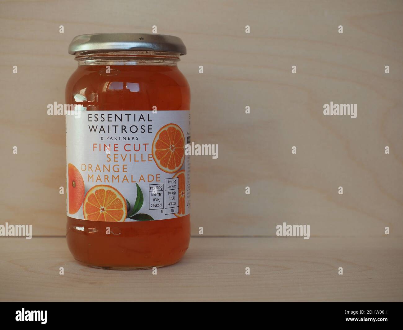 LONDON, UK - CIRCA OCTOBER 2020: Jar of Waitrose fine cut seville orange marmalade Stock Photo