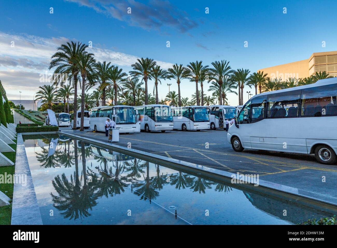 Outdoor bus parking, Palma de Mallorca airport, Balearic Islands Spain Stock Photo Alamy
