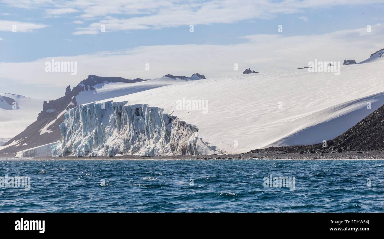 Icebergs. Antarctica ice landscape, climate change. Extreme expedition. Stock Photo
