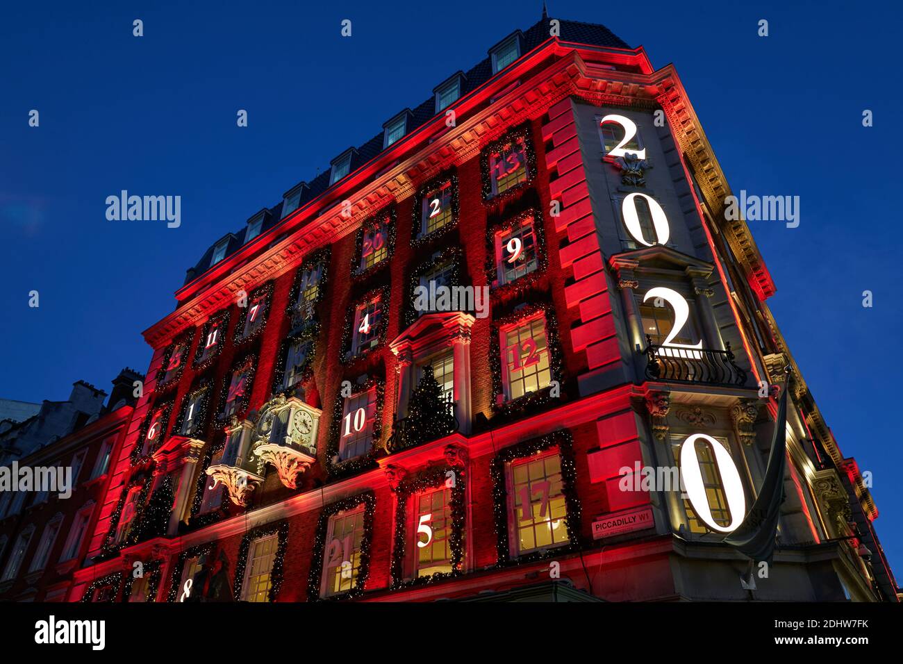 The exterior of the Fortnum and Mason store in London is transformed