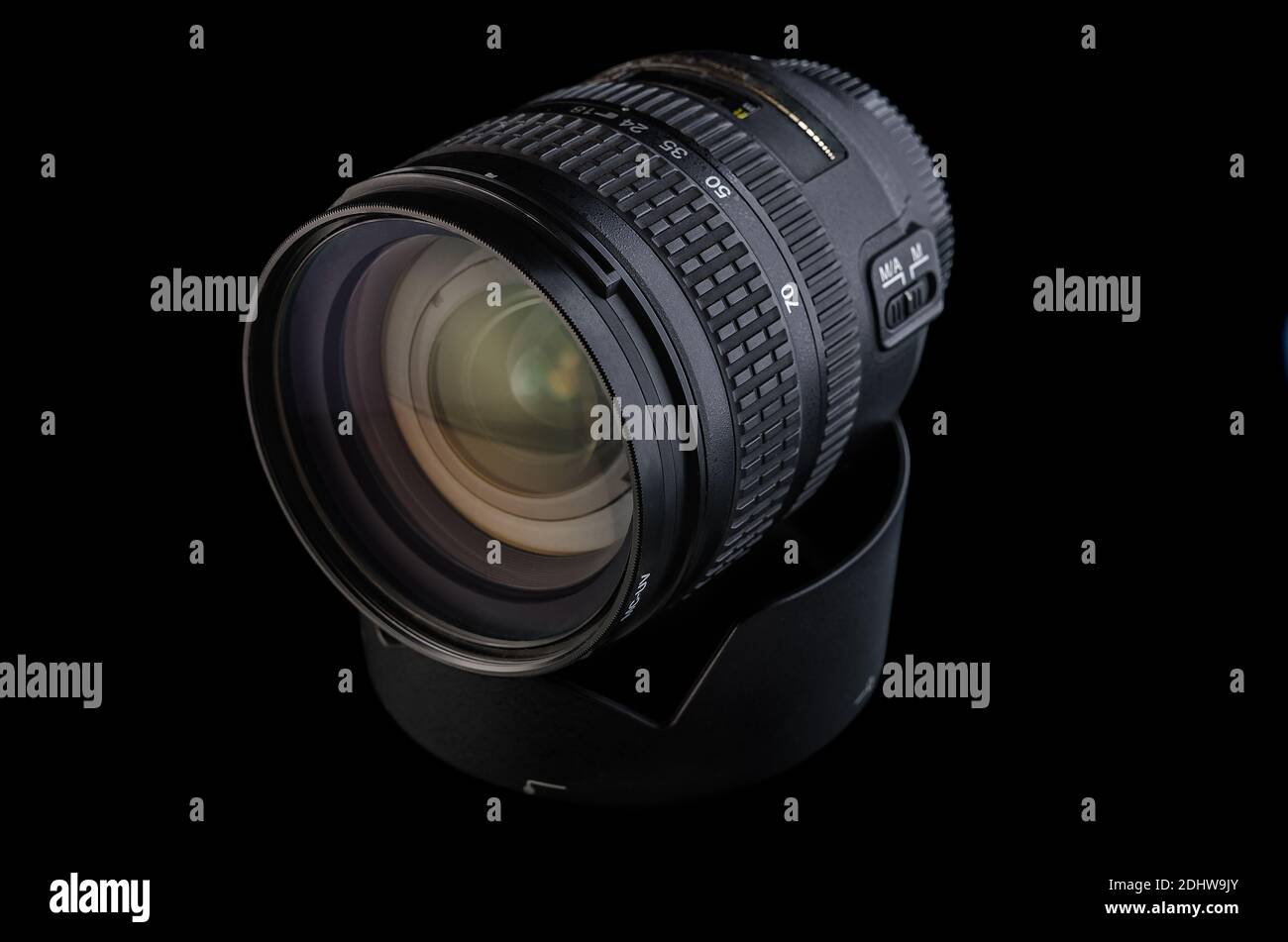 camera lens  on a black background Stock Photo
