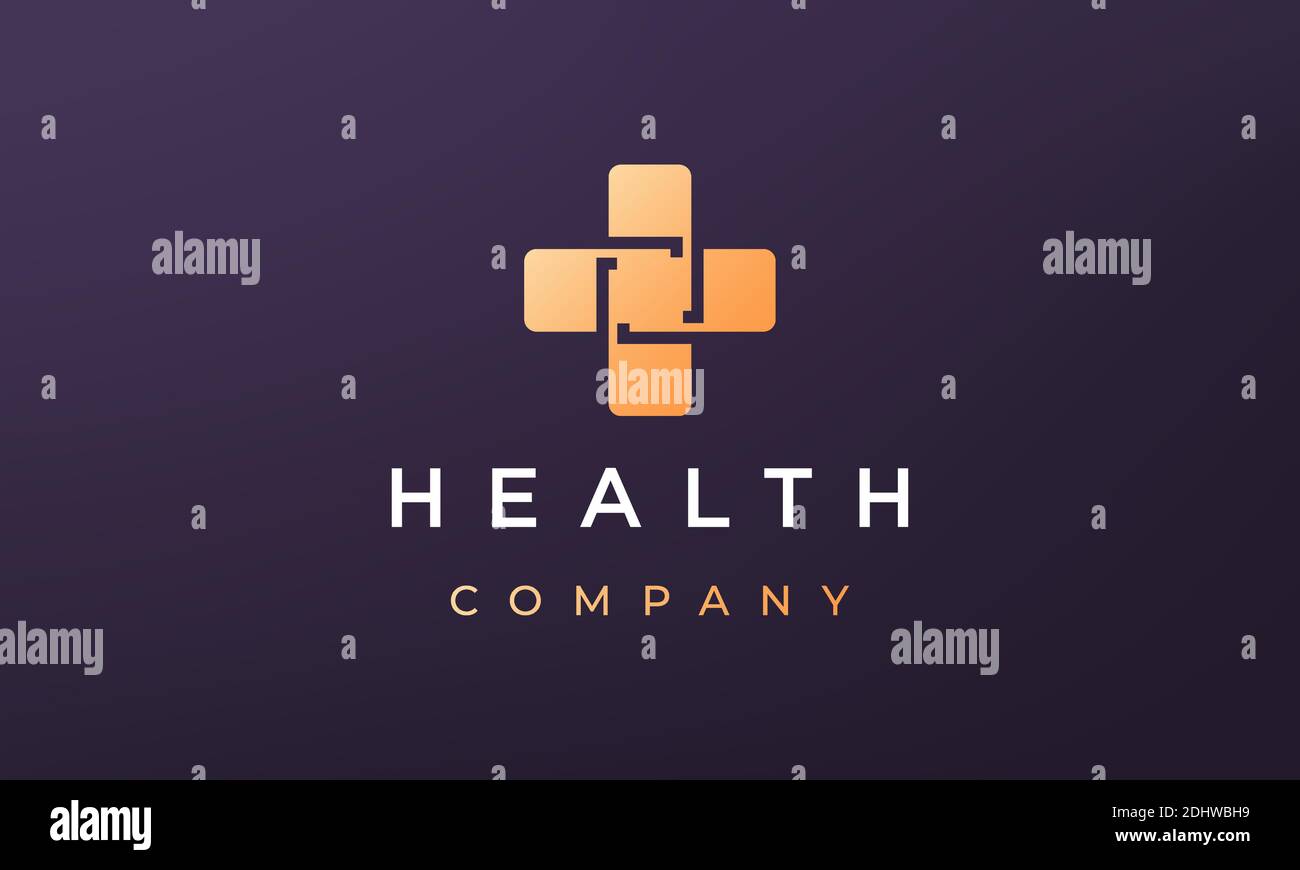 minimal medical logo concept in a modern style Stock Vector