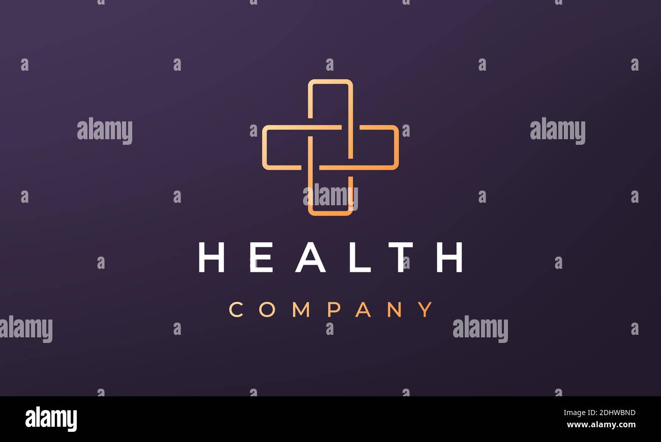 minimal pharmacy logo concept in modern style Stock Vector