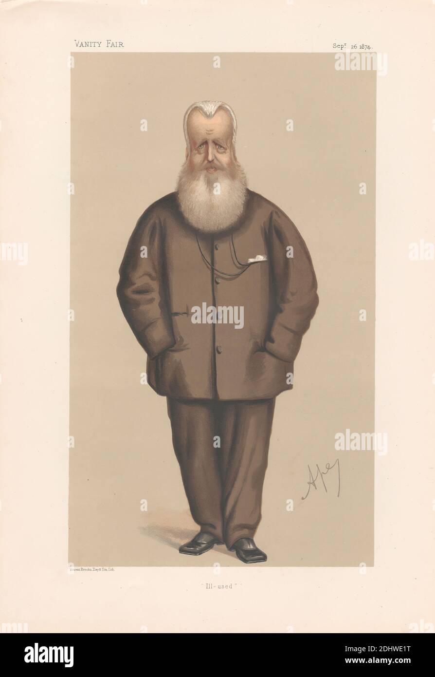 Ill-used - Sir James Hudson. 26 Sept. 1874, Carlo Pellegrini, 1839–1889, Italian, 1874, Chromolithograph Stock Photo
