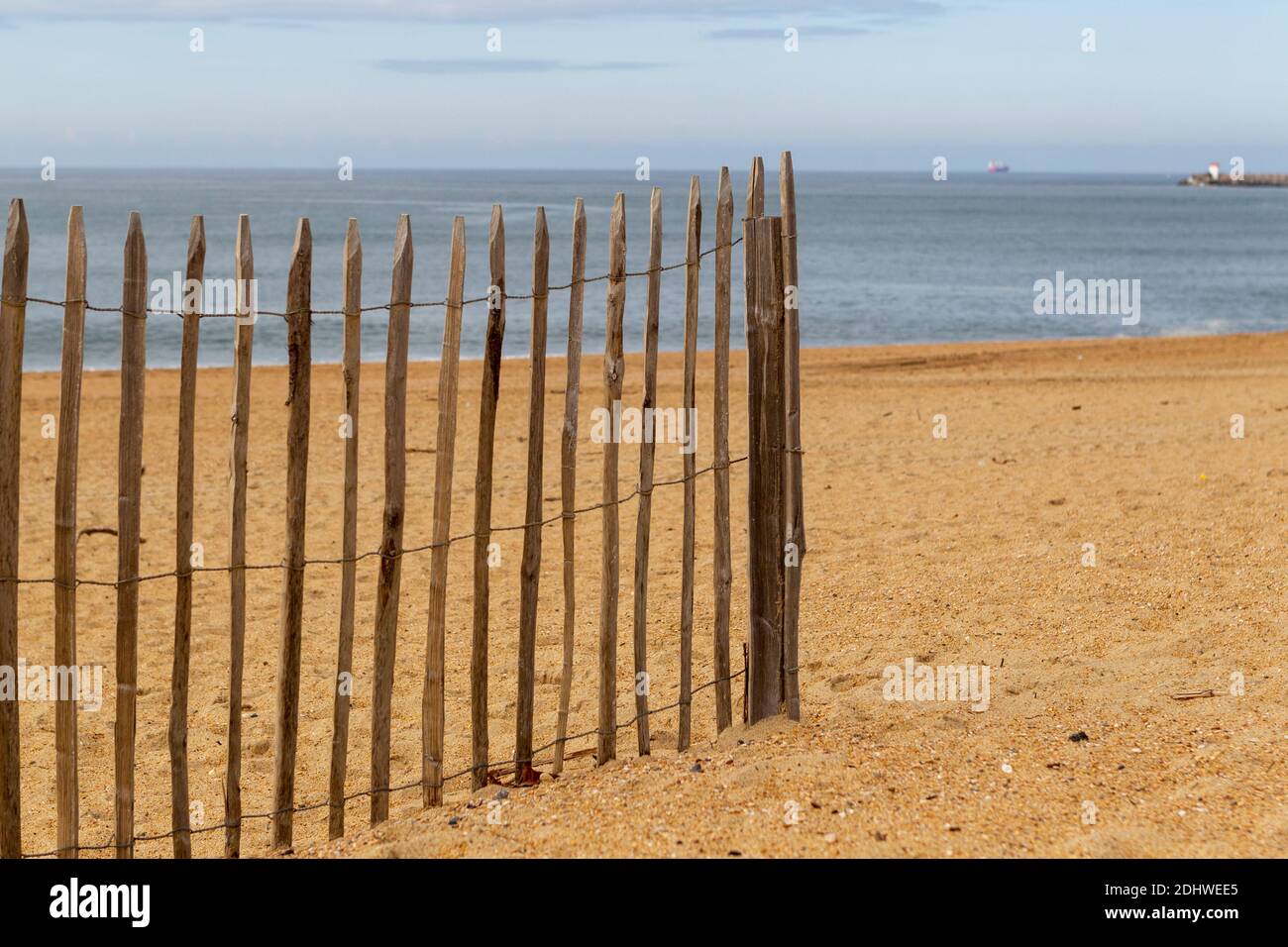 wooden fence on the beach Stock Photo Alamy