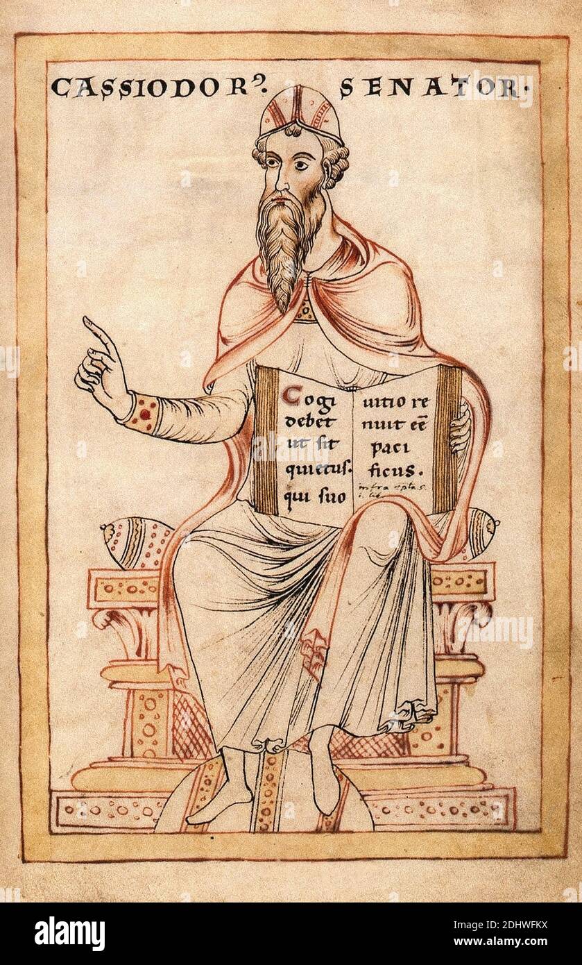 Flavius Magnus Aurelius Cassiodorus ( 485 - 580 ) Stock Photo