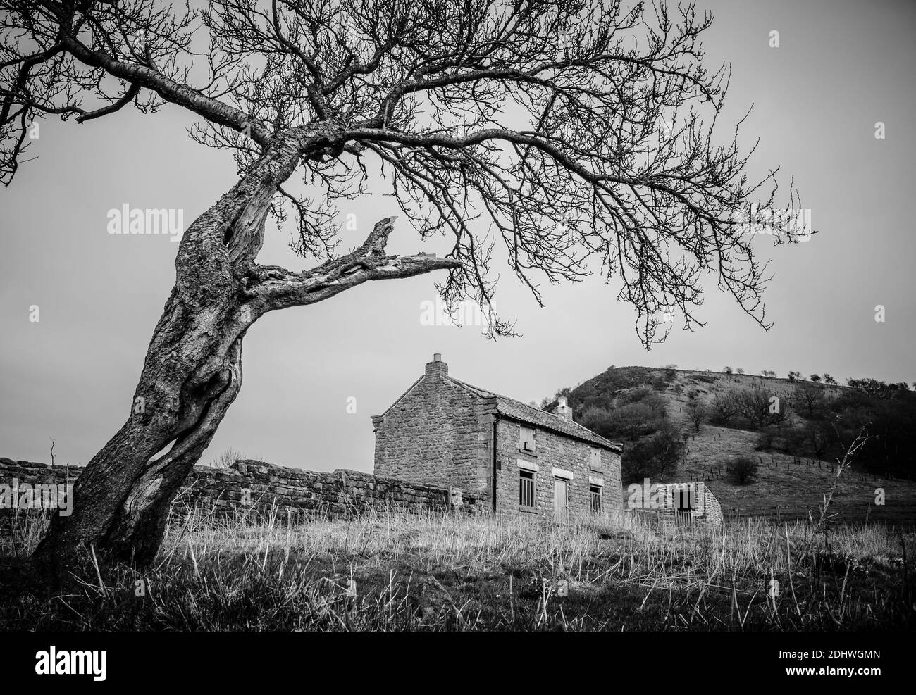 Old farm house on white Black and White Stock Photos & Images - Alamy