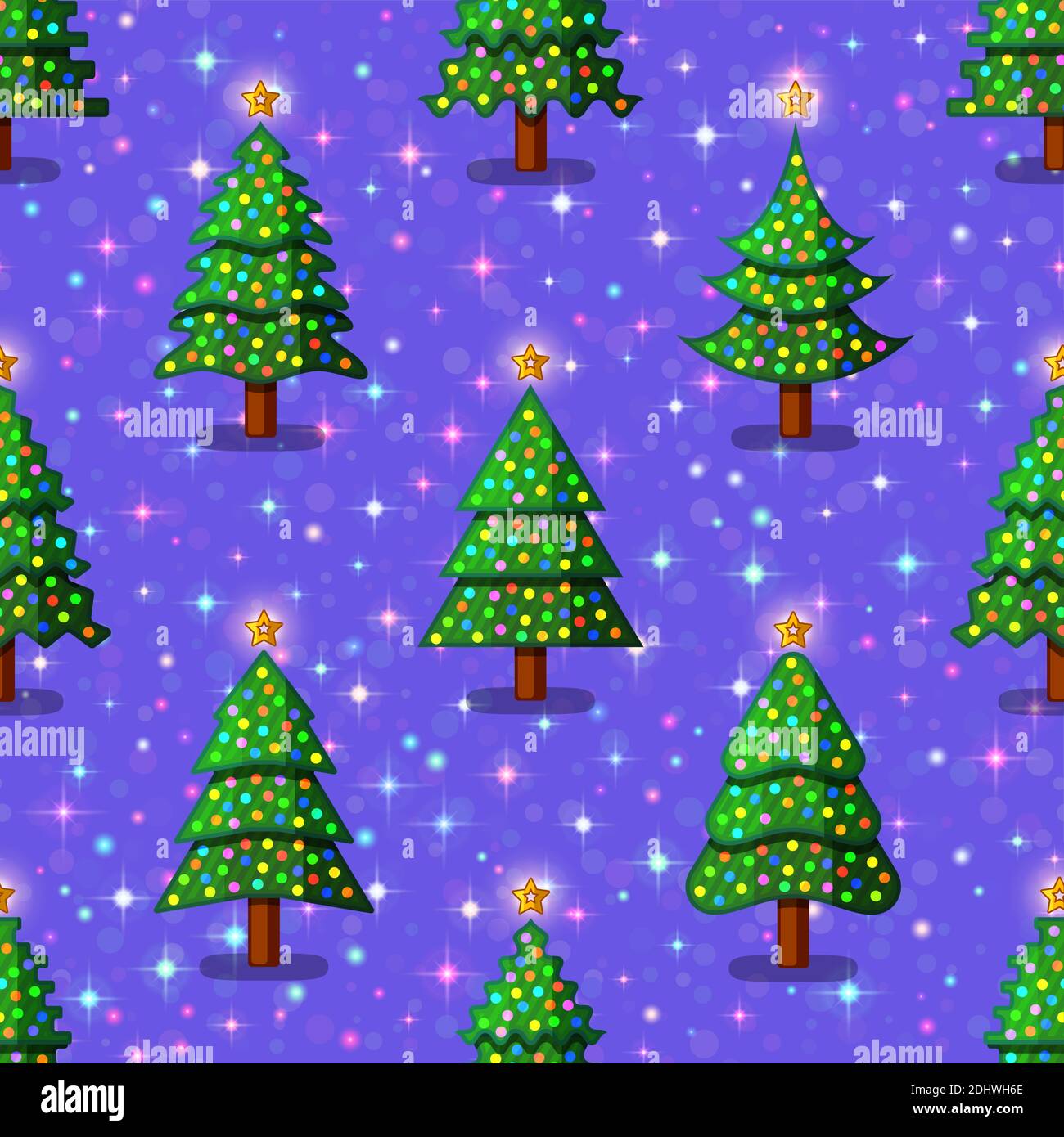 Christmas Seamless Background for Holiday Design, Green Fir Trees with ...
