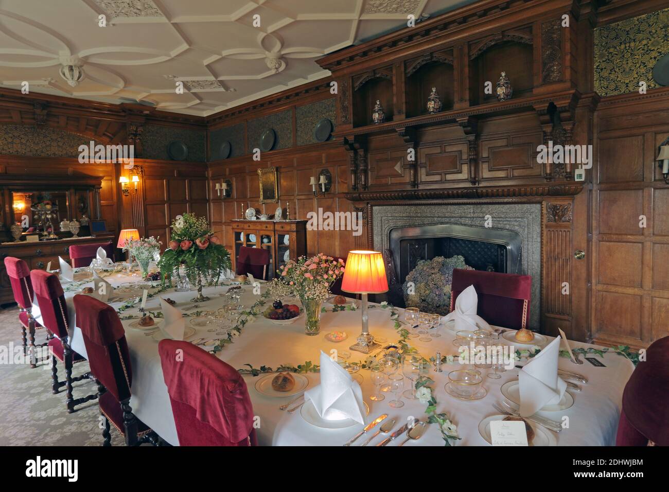 interior of the house at lanhydrock estate in cornwall, england, uk ...