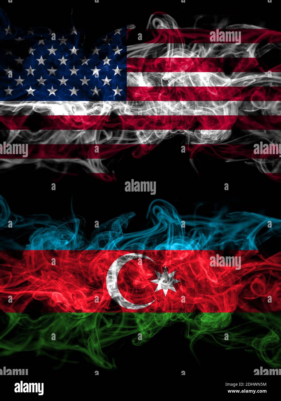 USA & Azerbaijan Flag Bumper Stickers - 3x2 Inch Vinyl Decals 2-Pack For Cars & Windows