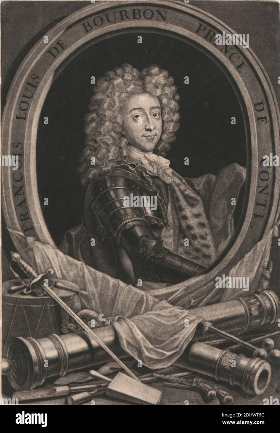 Francois Louis De Bourbon, Prince de Conti, Print made by Christoph Weigel, 1654–1725, Austrian, undated, Mezzotint on moderately thick, moderately textured, cream, laid paper, Sheet: 13 7/8 × 9 11/16 inches (35.2 × 24.6 cm Stock Photo