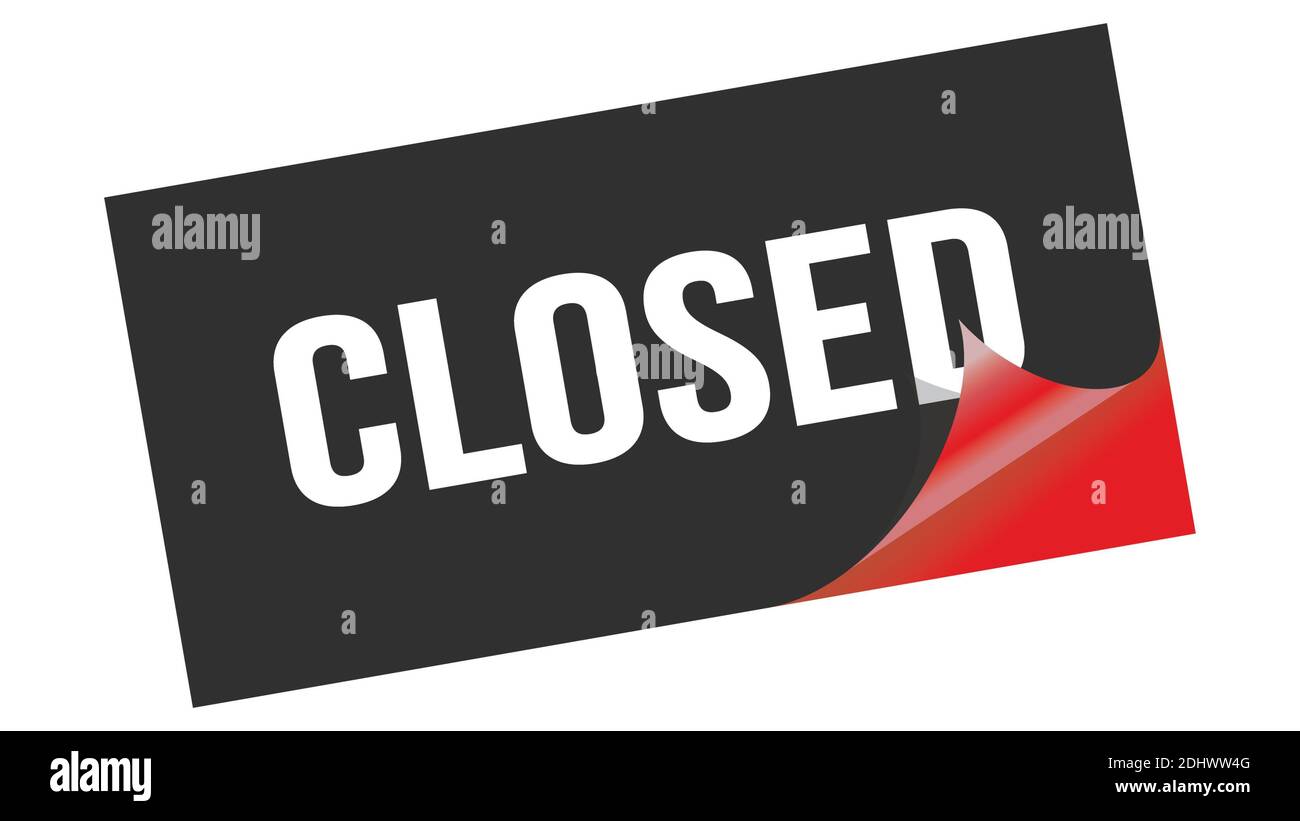 CLOSED text written on black red sticker stamp Stock Photo - Alamy