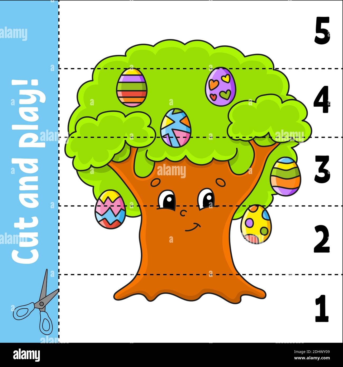 learning numbers 1 5 cut and play education worksheet game for kids color activity page puzzle for children riddle for preschool vector illustr stock vector image art alamy