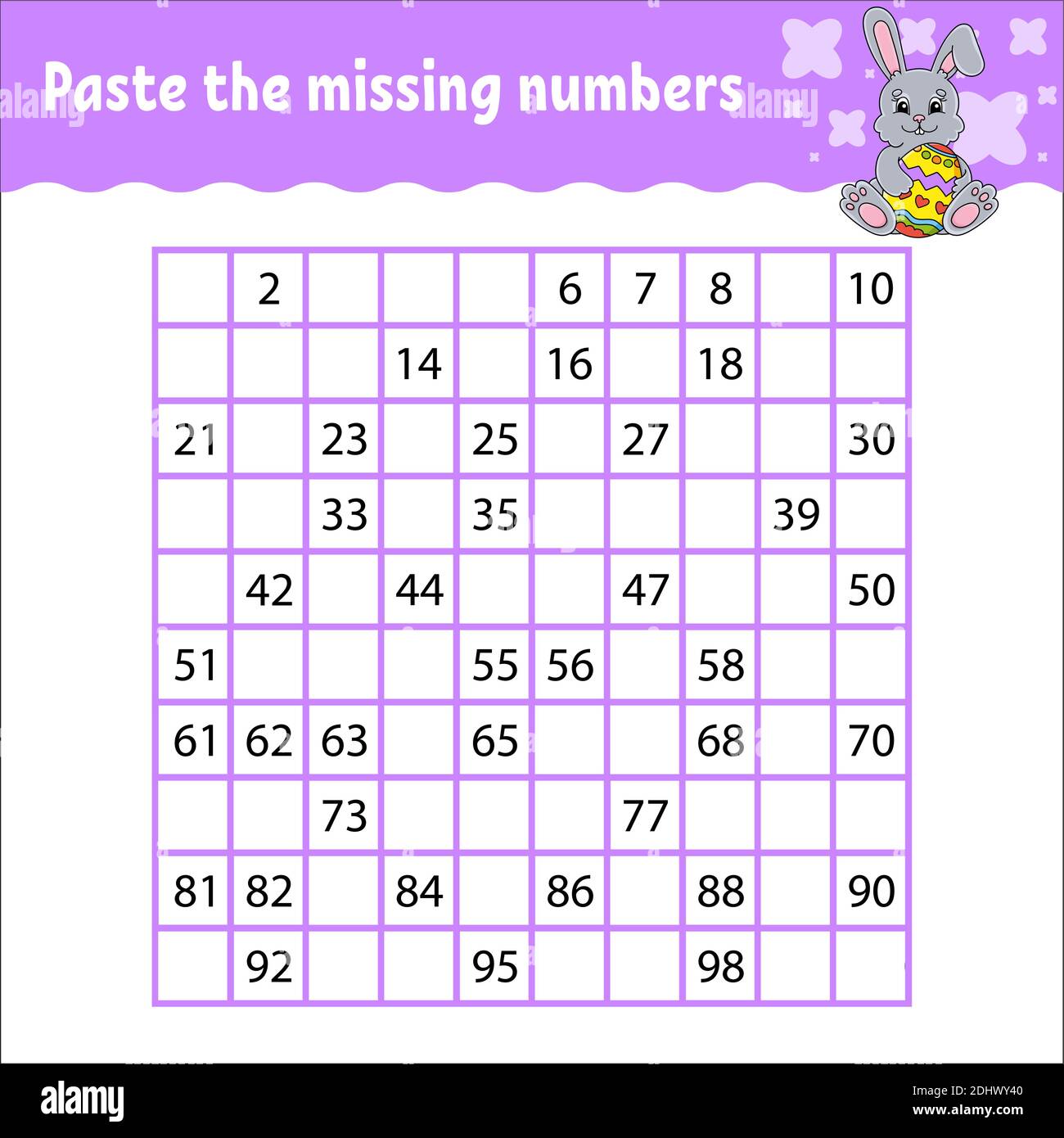 Paste The Missing Numbers From 1 To 100 Handwriting Practice Learning