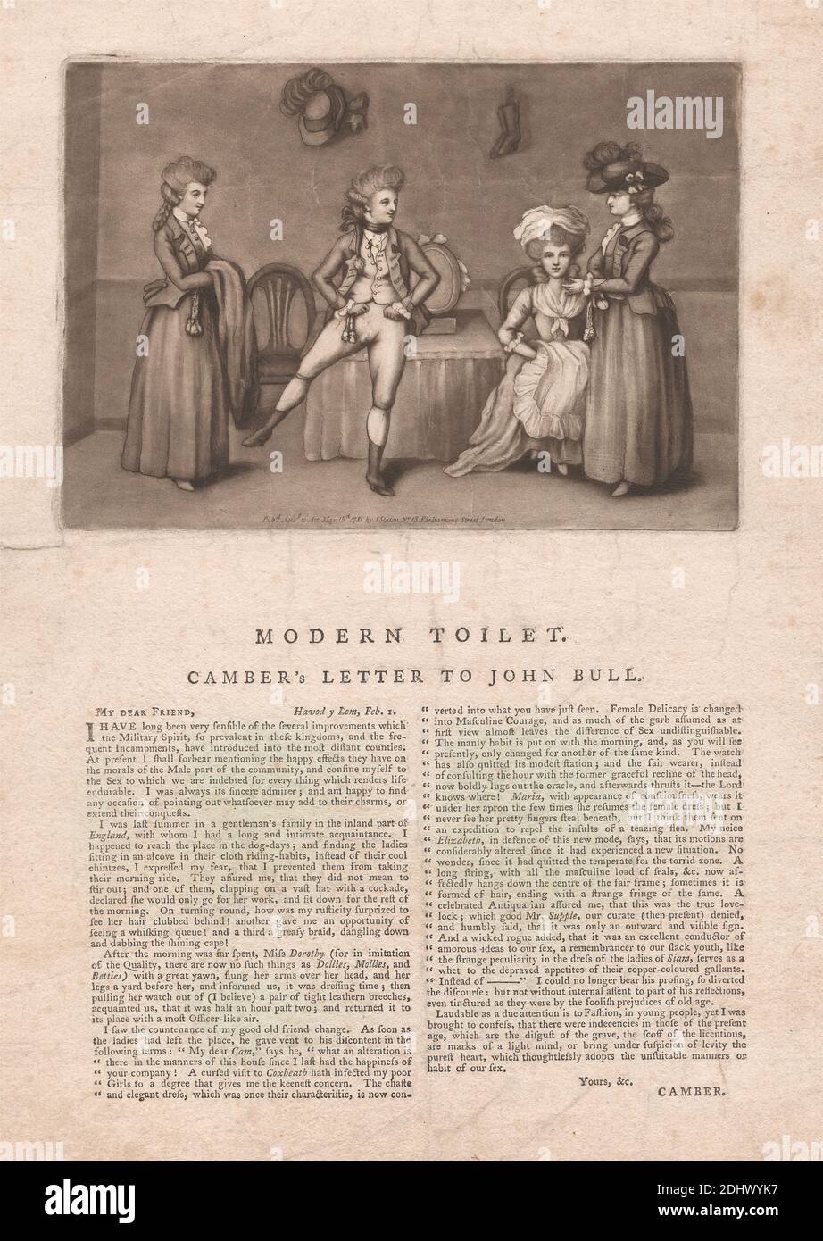 COLOR Antique Print NUDE Young Lady in Bed Morning Toilette