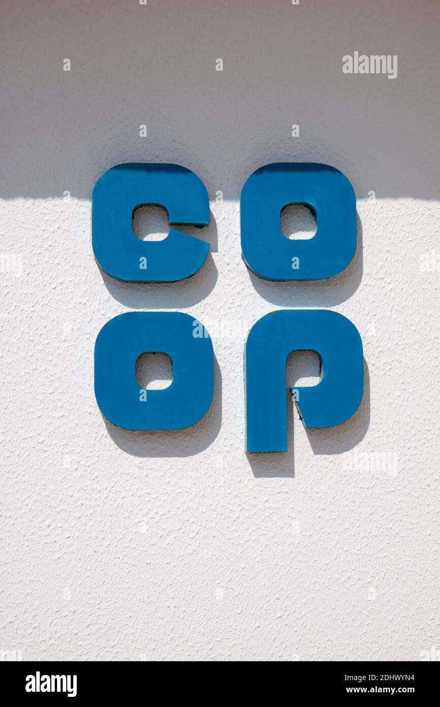 PISSOURI, CYPRUS, GREECE - JULY 20 : View of the Co-op bank sign in Pissouri, Cyprus on July 20, 2009 Stock Photo