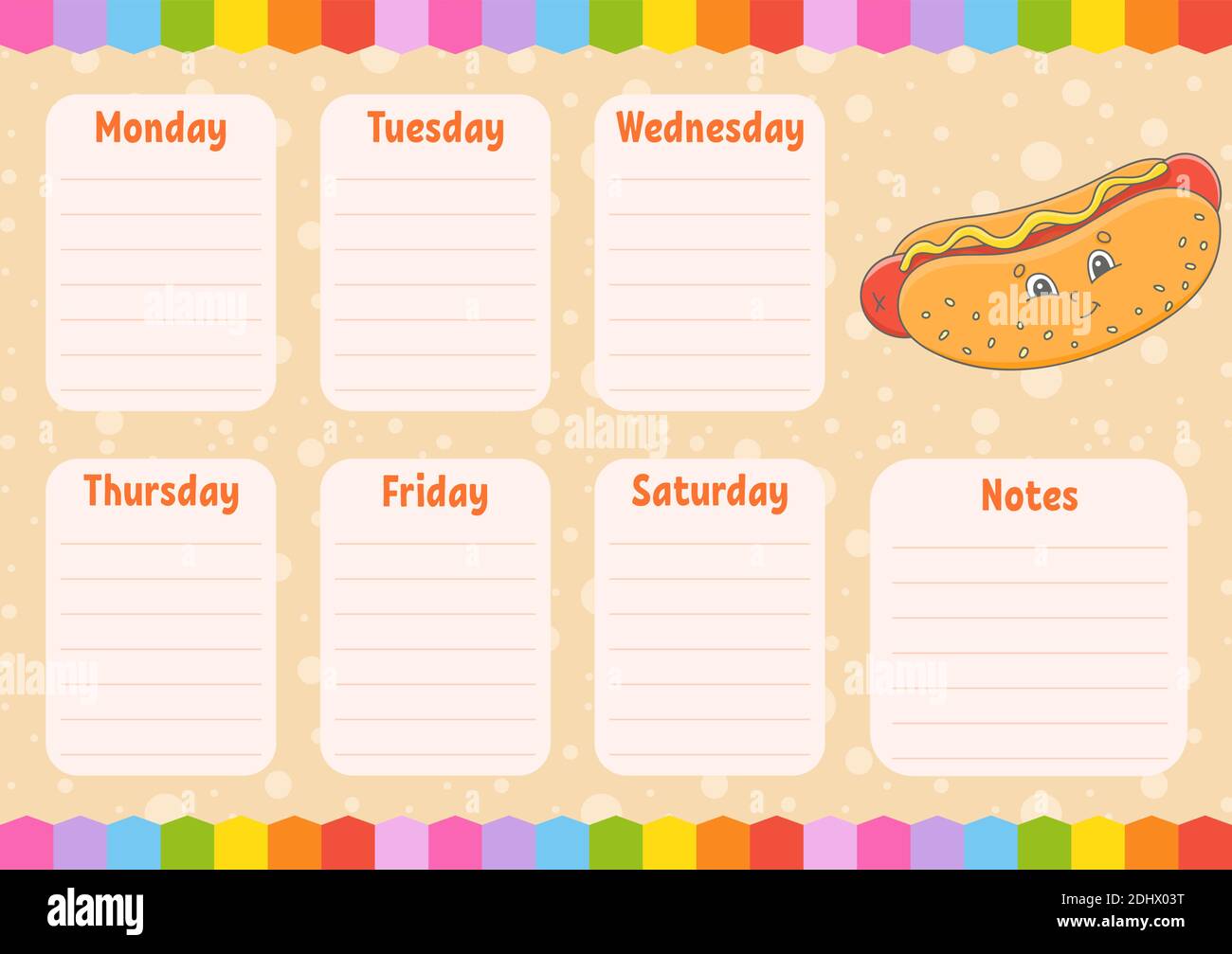 School schedule. Timetable for schoolboys. Empty template. Weekly ...