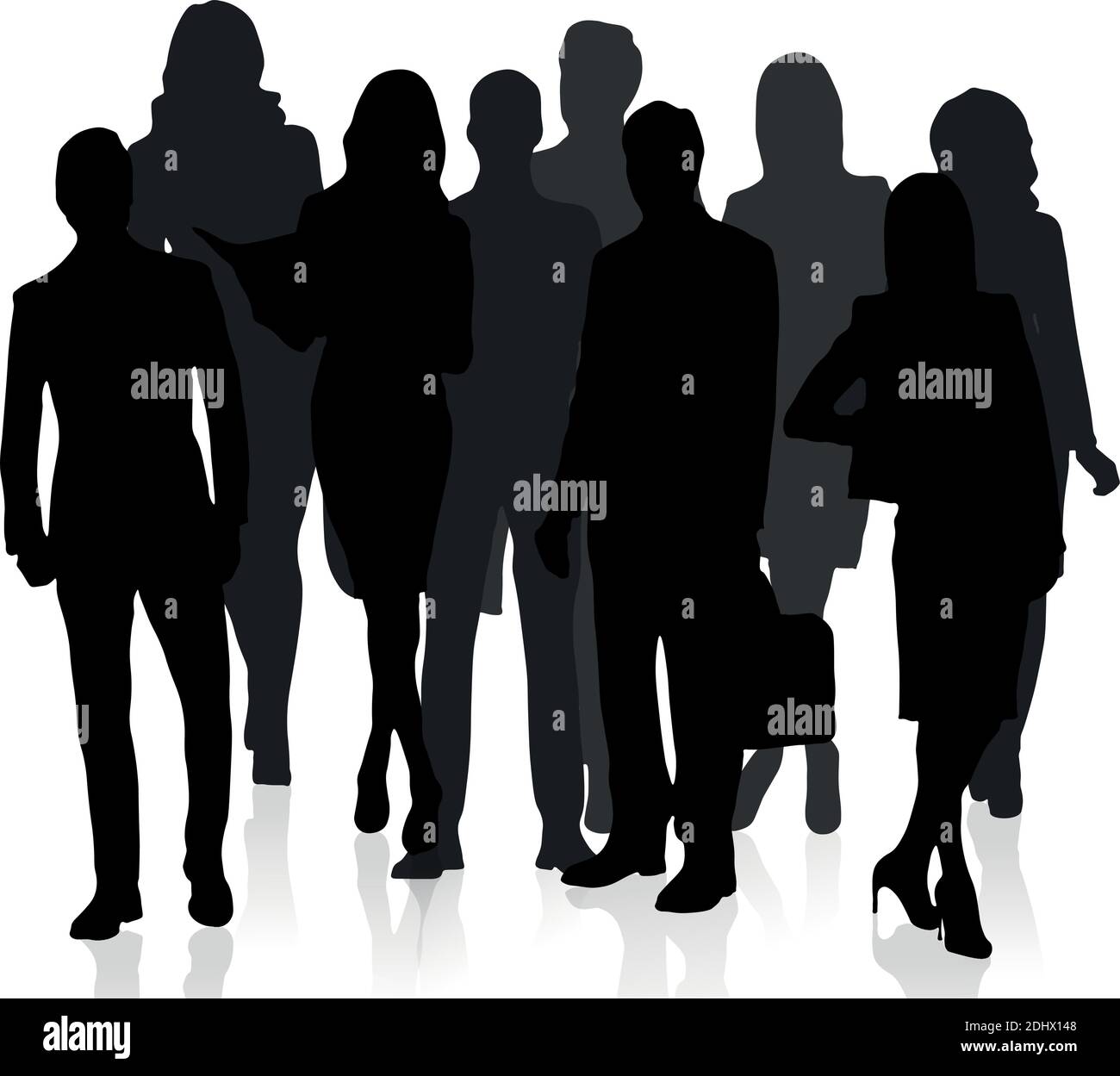 Compilation of business concept men and women - Vector illustration ...