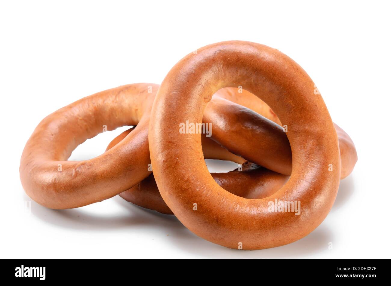 bagel on white background with soft shadow Stock Photo