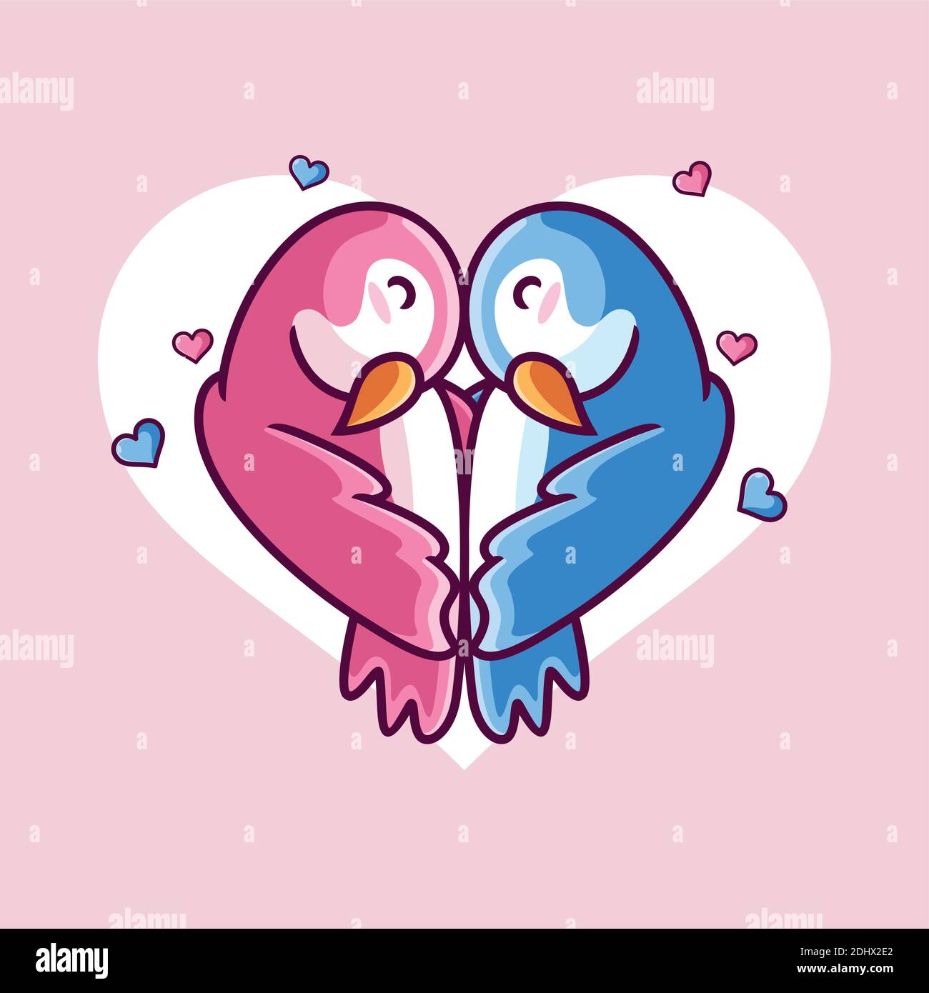 cute couple bird in love Stock Vector Image & Art - Alamy