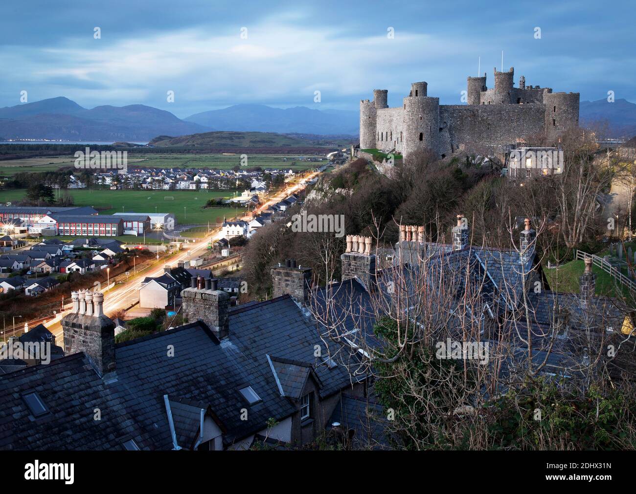Photograph by © Jamie Callister. Harlech Castle, Gwynedd, North Wales, 22nd of November, 2020 Stock Photo