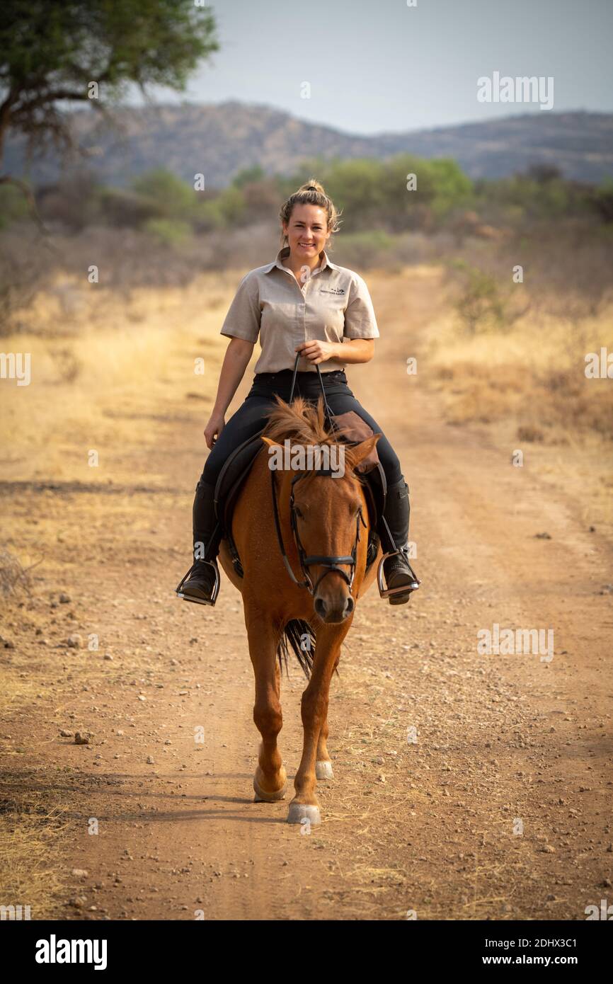 Woman Horse Safari High Resolution Stock Photography And Images Alamy