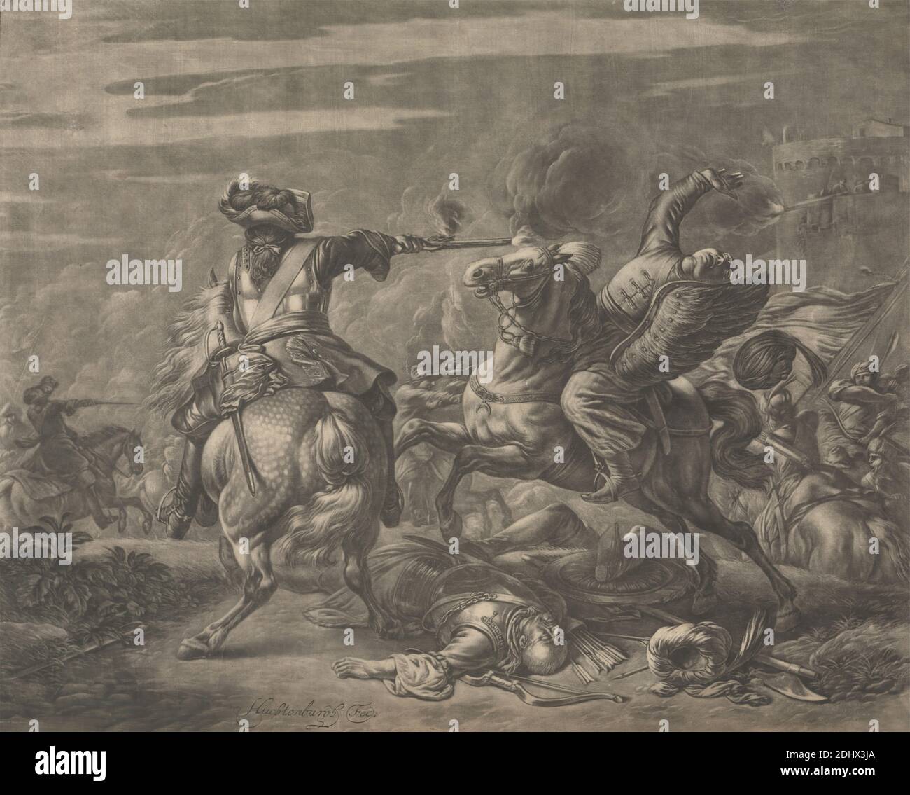 Battle Scene Death Of A Turk Print Made By Jan Van Huchtenburg 1647 1733 Dutch Undated Mezzotint On Medium Moderately Textured Blued White Laid Paper Sheet 12 1 16 14 13 16 Inches 30 6 37 6 Cm Stock Photo Alamy
