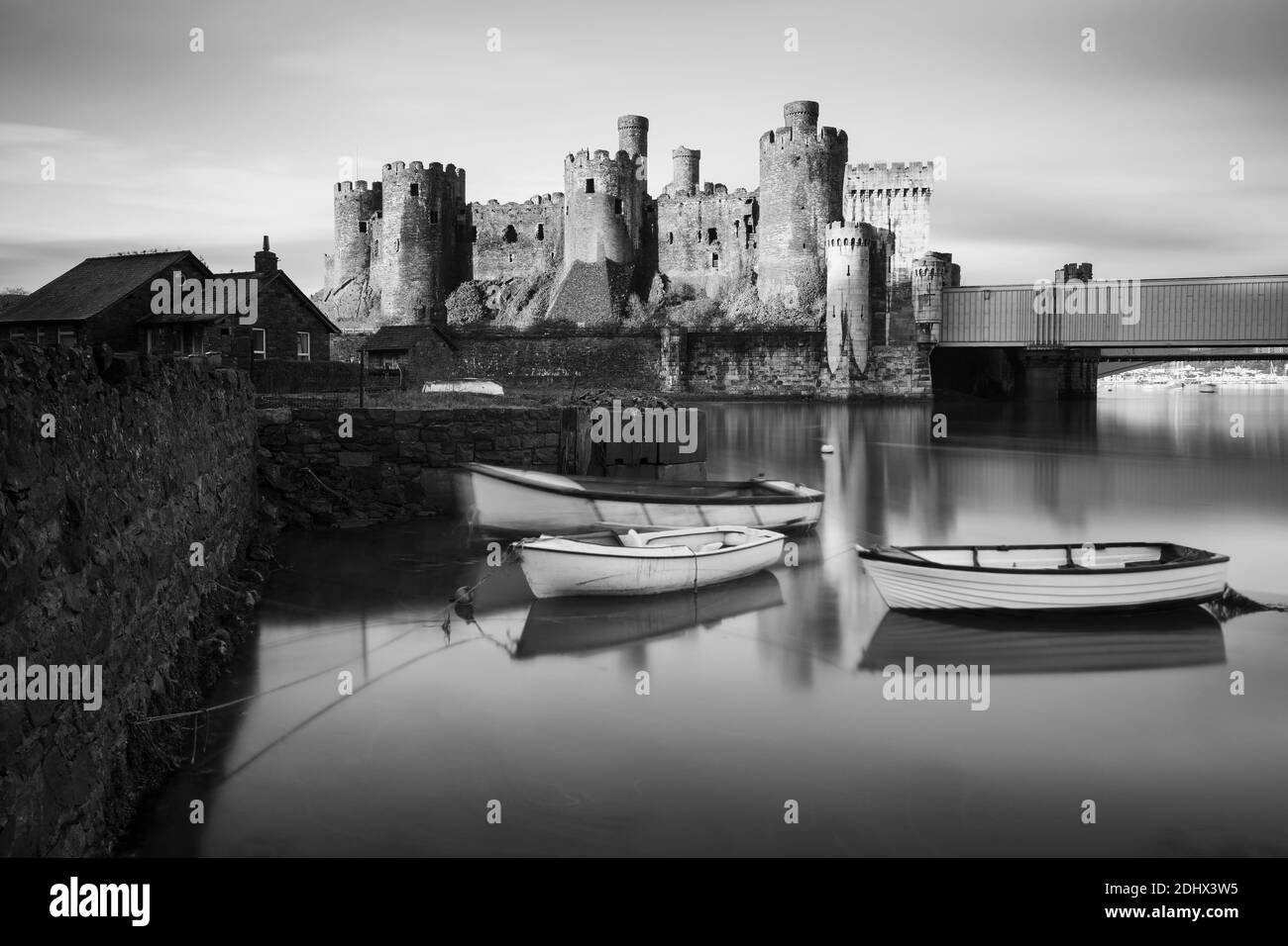 Photograph by © Jamie Callister. Conwy Castle, Conwy, North Wales, 5th of December, 2020 Stock Photo